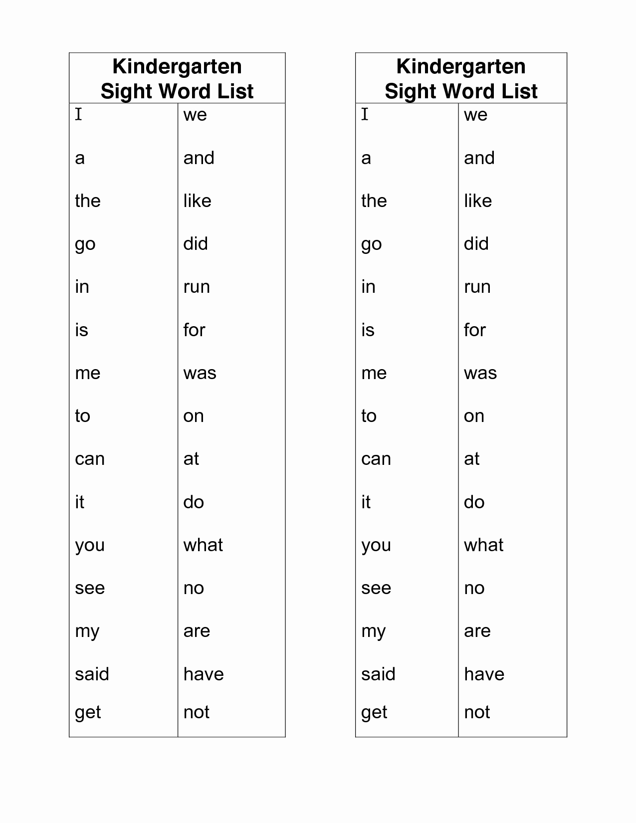 Sight Words Worksheet for Kindergarten Unique Kindergarten Sight Words Worksheets