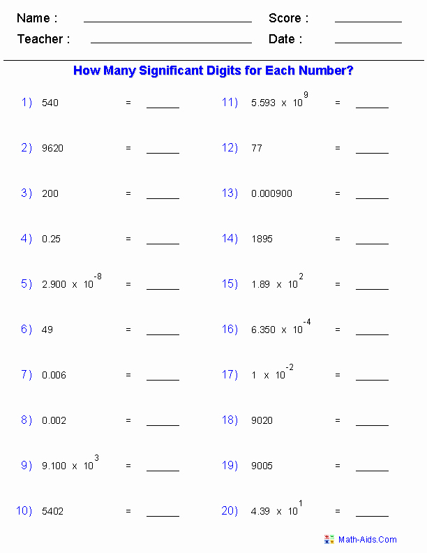 Significant Figures Practice Worksheet Awesome Pin On Chemistry