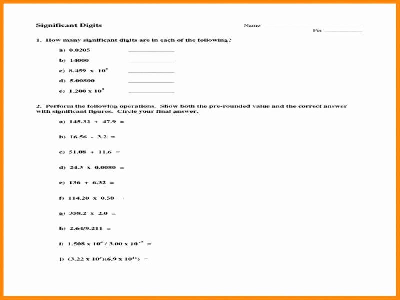 Significant Figures Practice Worksheet Awesome Significant Figures Worksheet