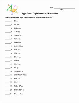 Significant Figures Practice Worksheet New Significant Figures Practice Worksheet by Amy Brown