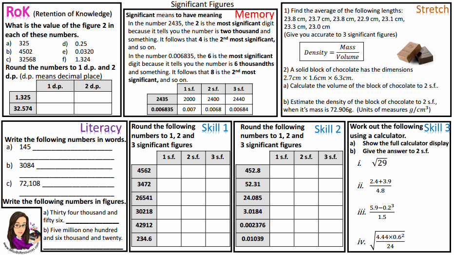 Significant Figures Worksheet Answers New Number Maths Differentiated Worksheets