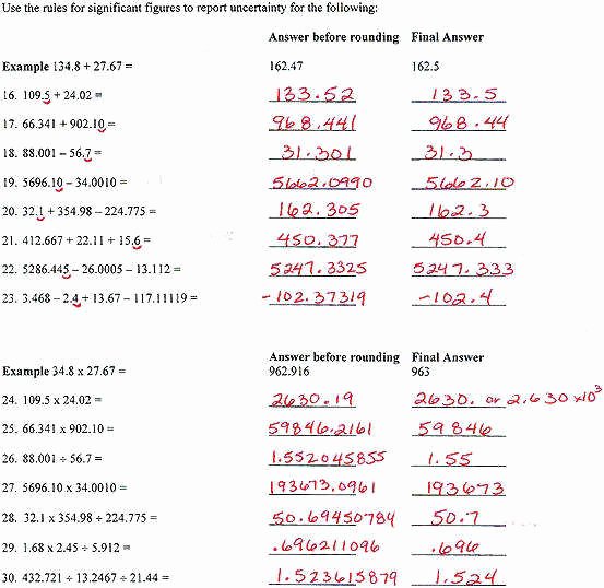 Significant Figures Worksheet Chemistry Best Of Significant Figures Practice Worksheet