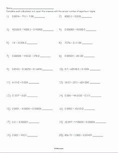 Significant Figures Worksheet Chemistry Lovely Significant Figures Handout Worksheets