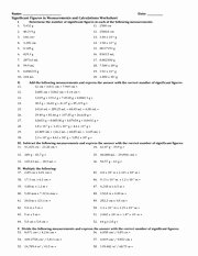 Significant Figures Worksheet Chemistry Lovely Significant Figures Worksheet with Answers Significant
