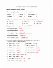 Significant Figures Worksheet Chemistry New Significant Figures Worksheet solutions Significant