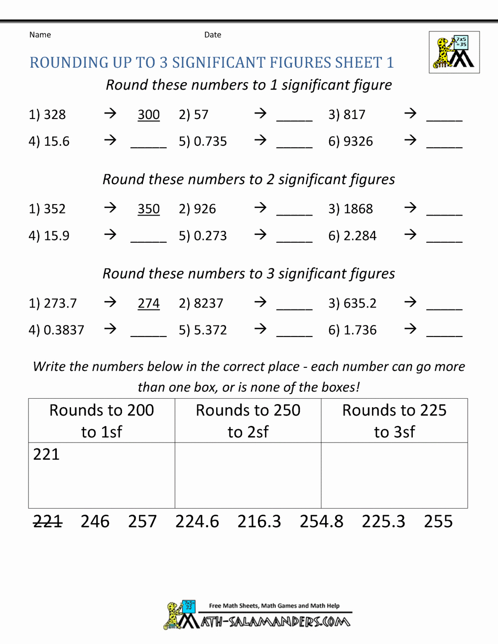 Significant Figures Worksheet with Answers Luxury Rounding Significant Figures