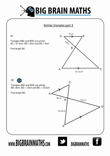 Similar Figures Worksheet Answer Key Awesome Similar Triangles Worksheet