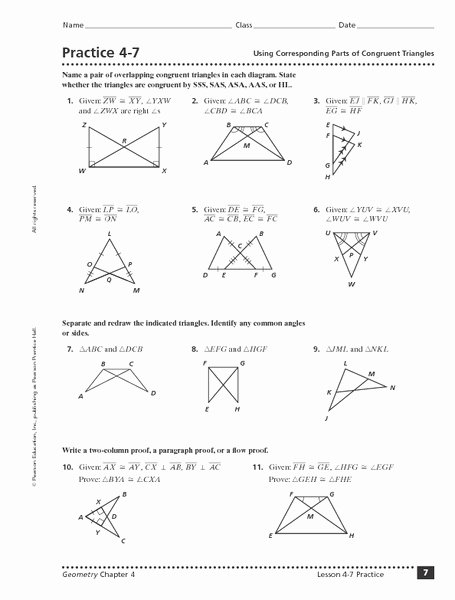 Similar Figures Worksheet Answer Key Awesome Using Corresponding Parts Of Congruent Triangles Worksheet