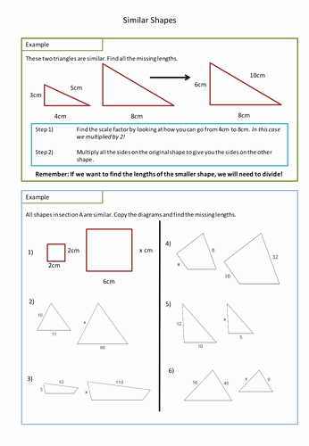 Similar Figures Worksheet Answer Key Inspirational Similar Shapes Worksheet Scale Factors by Adz1991