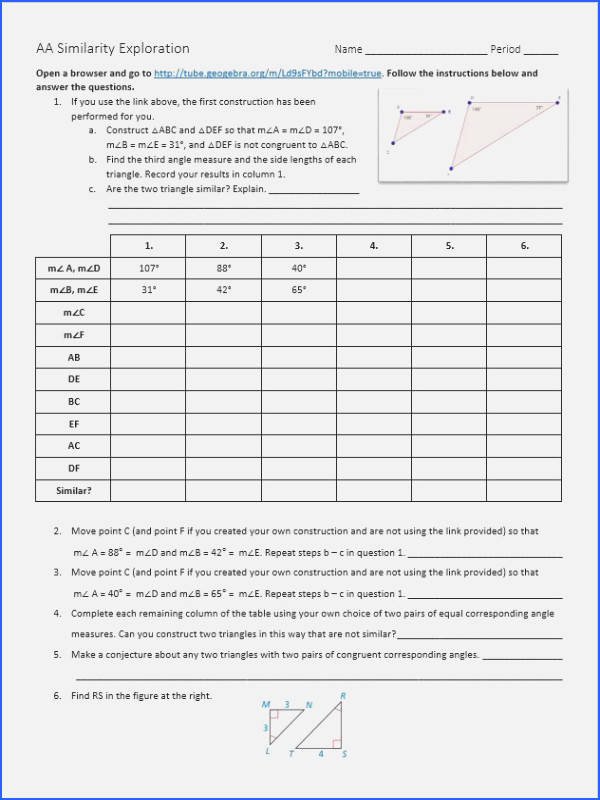 50 Similar Figures Worksheet Answers