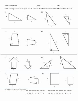 Similar Figures Worksheet Answers Inspirational Similar Figures Puzzle Worksheet by Chris Smith
