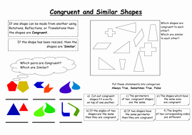 Similar Figures Worksheet Answers Unique Congruent and Similar Shapes by Ygbjammy