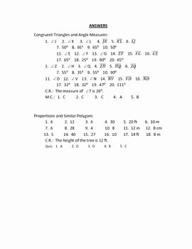 Similar Polygons Worksheet Answers Awesome Congruent Triangles and Similar Polygons Warm Ups or