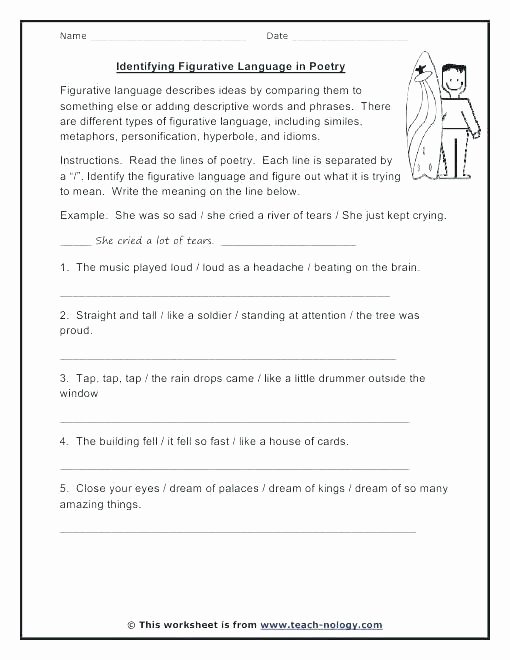 Simile Metaphor Personification Worksheet Best Of Simile and Metaphor Worksheets for High School