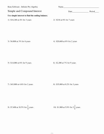 Simple and Compound Interest Worksheet Beautiful Pound Interest Worksheets About