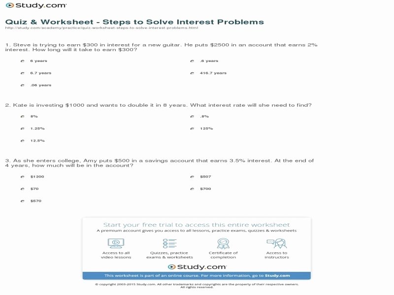 Simple and Compound Interest Worksheet Elegant Simple and Pound Interest Worksheet Answers Free