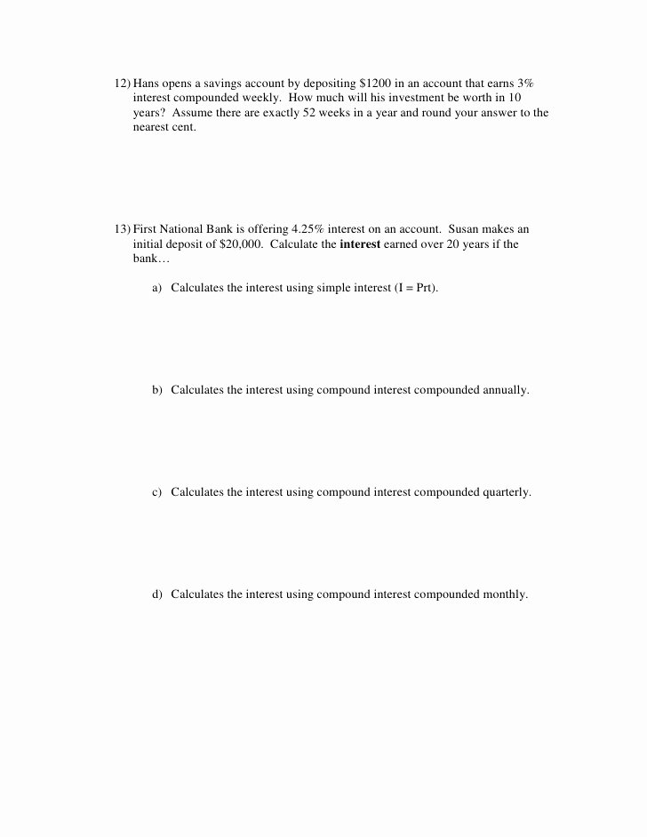 Simple and Compound Interest Worksheet Lovely Pound Interest Worksheet