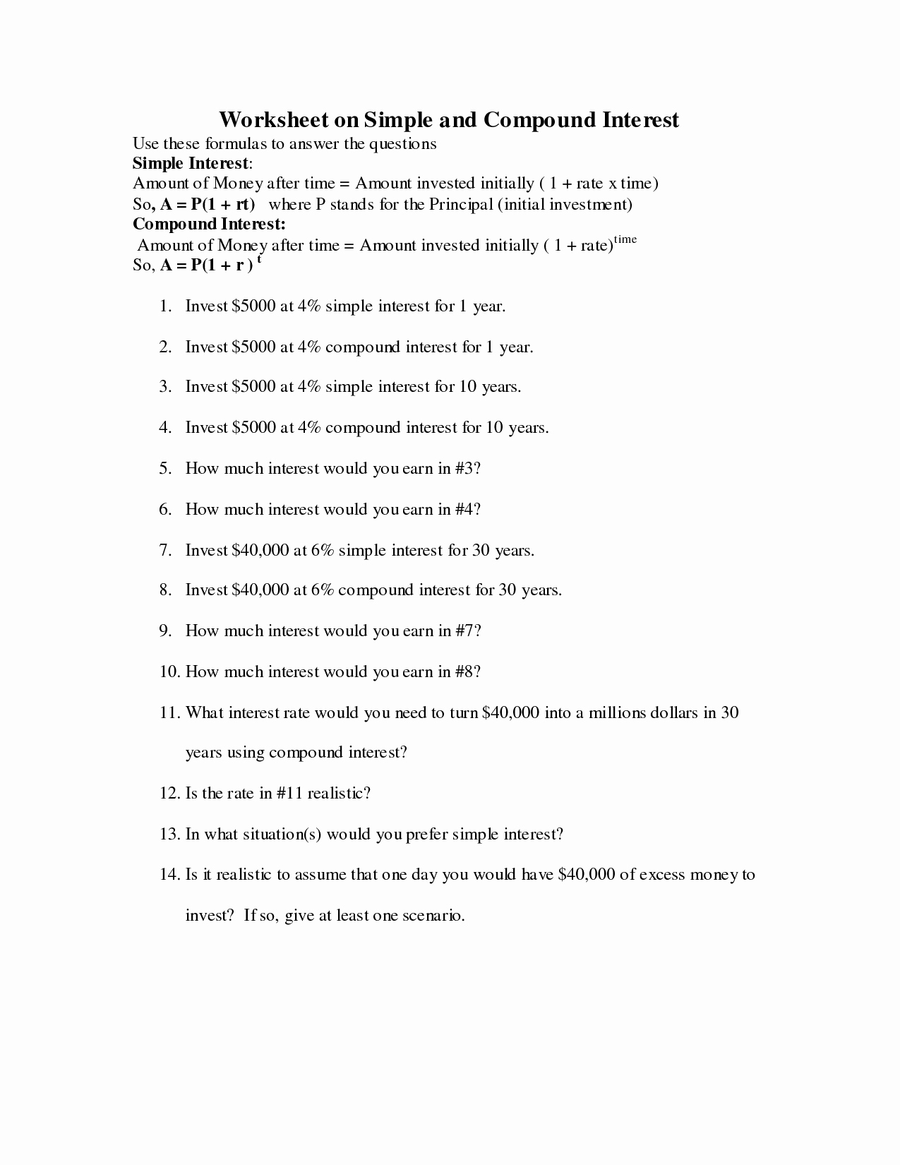 Simple and Compound Interest Worksheet New Amazing Grade 7 Geography Earthquakes Volcanoes and Floods