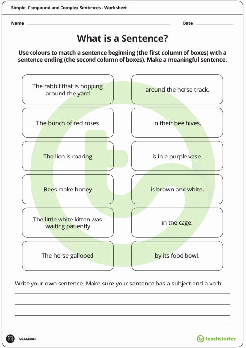 Simple and Compound Sentence Worksheet Elegant Simple Pound and Plex Sentences Worksheet Pack