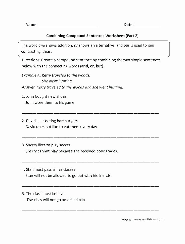 Simple and Compound Sentence Worksheet Inspirational Kinds Of Sentences Exercises with Answers Exercise In