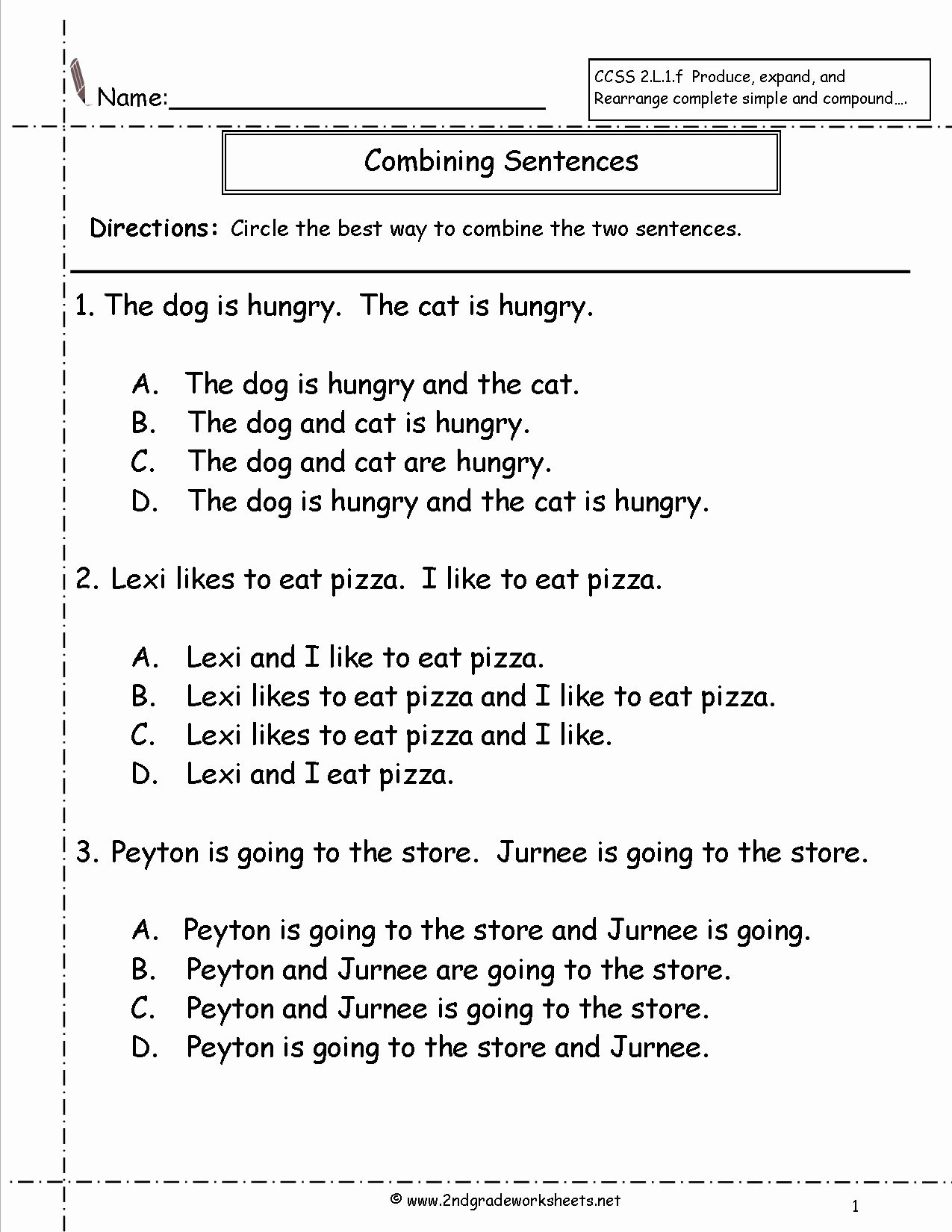 Simple and Compound Sentence Worksheet Lovely Second Grade Sentences Worksheets Ccss 2 L 1 F Worksheets