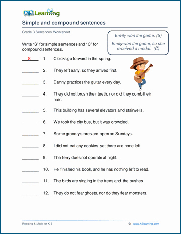 Simple and Compound Sentence Worksheet New Simple Vs Pound Sentences Worksheets