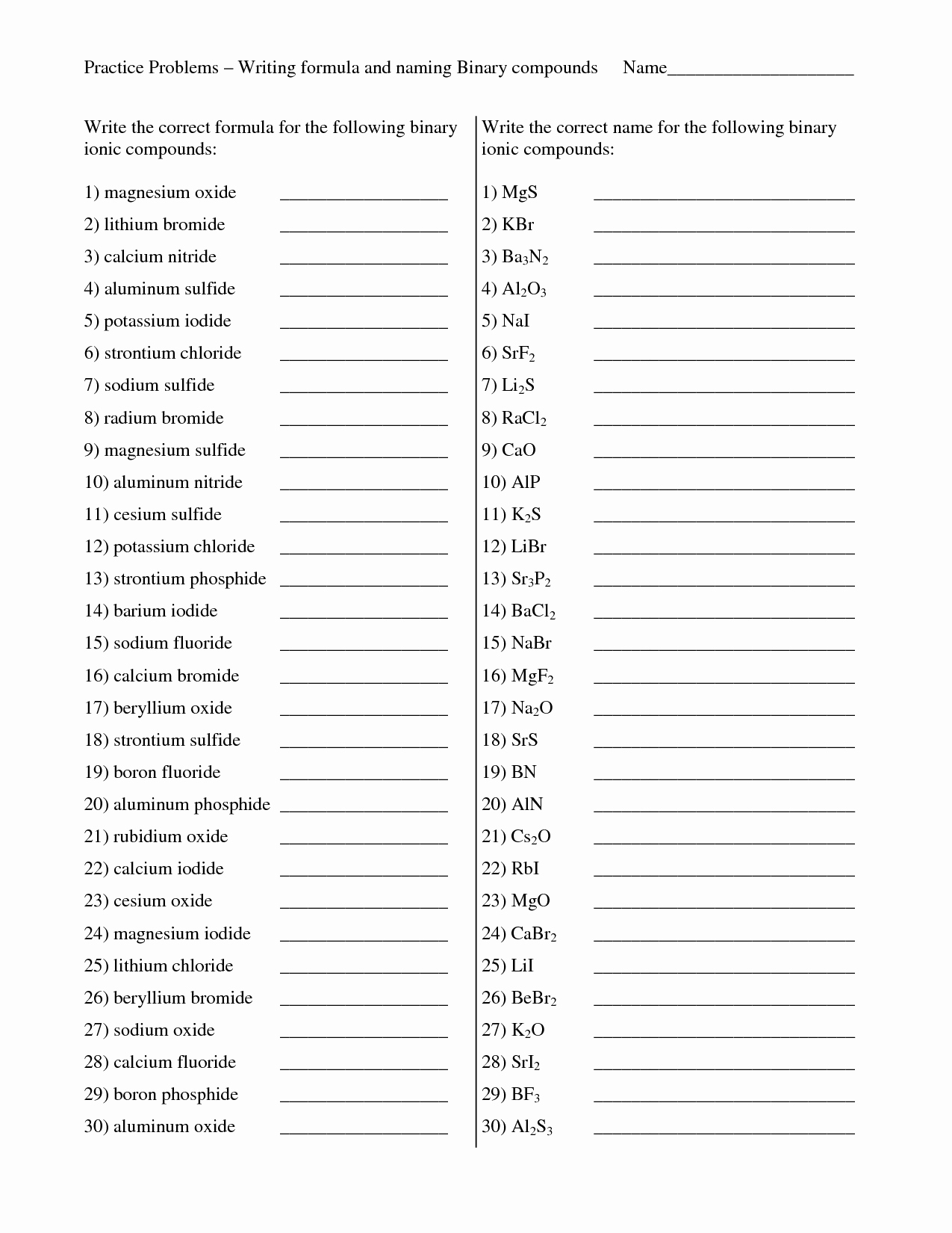 Simple Binary Ionic Compounds Worksheet New 14 Best Of Easy Write Ionic formulas Worksheet