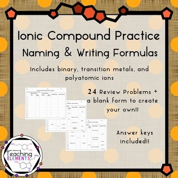 Simple Binary Ionic Compounds Worksheet New Ionic Pounds Naming &amp; Writing formulas