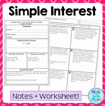 Simple Interest Problems Worksheet Awesome 79 Best Teach Money Images On Pinterest