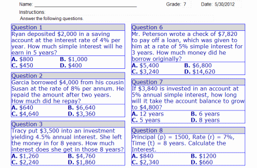 Simple Interest Problems Worksheet Beautiful Analyze Proportional Relationships and Use them to solve