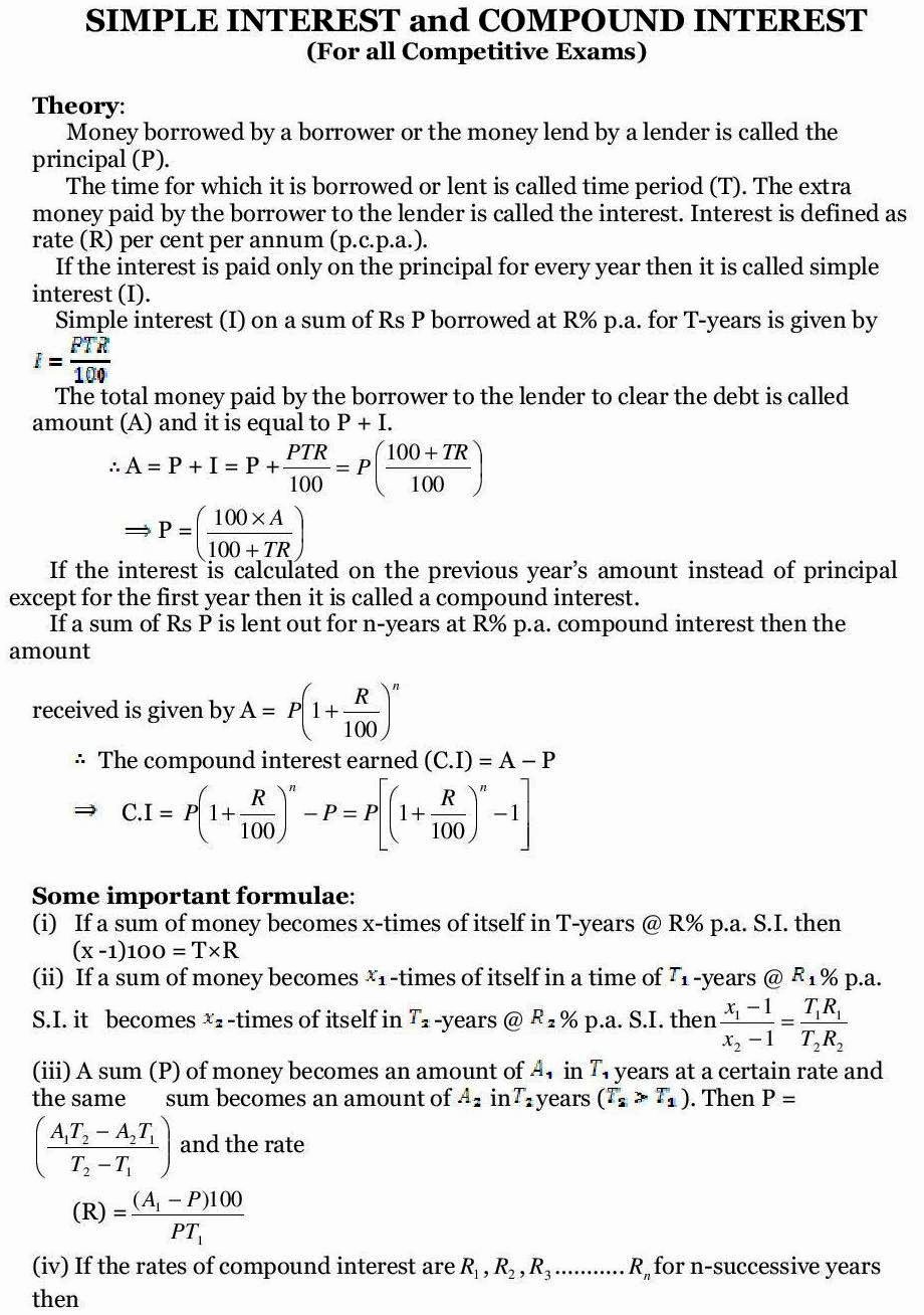 Simple Interest Problems Worksheet New Banking Study Material