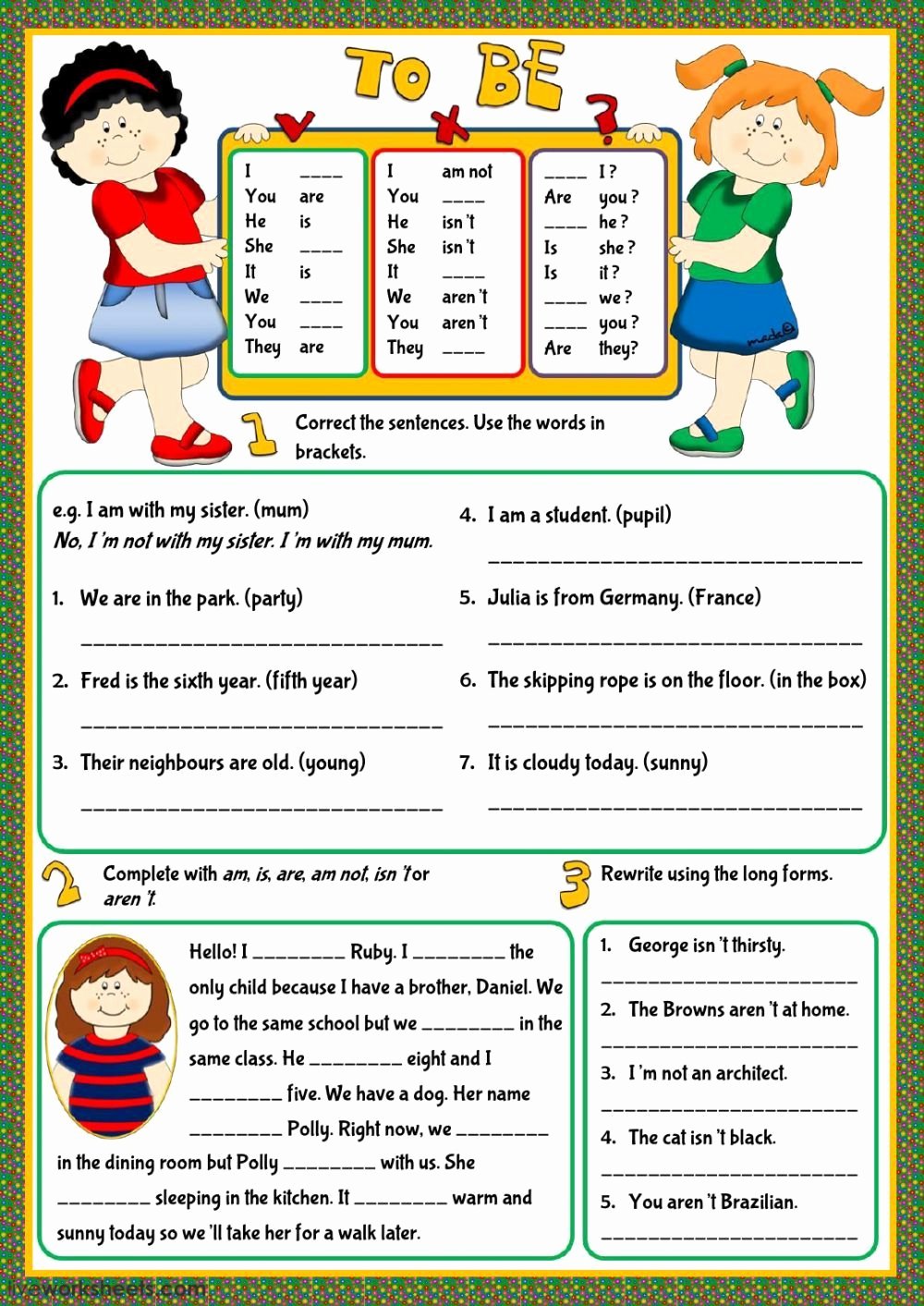 Simple Interest Worksheet Pdf New Verb to Be Interactive and Able Worksheet You Can