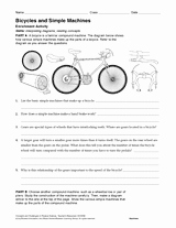Simple Machines Worksheet Answers Awesome Activity Bicycles and Simple Machines Teachervision