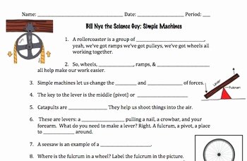 Simple Machines Worksheet Answers Best Of Bill Nye Simple Machines Video Worksheet by Mayberry In