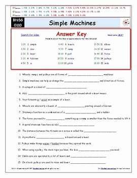 Simple Machines Worksheet Answers Luxury Differentiated Video Worksheet Quiz &amp; Ans for Bill Nye
