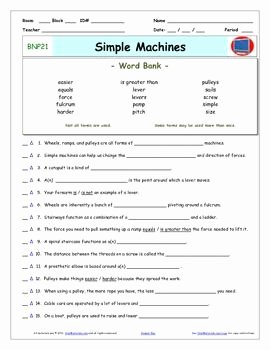 Simple Machines Worksheet Middle School Awesome Differentiated Video Worksheet Quiz &amp; Ans for Bill Nye