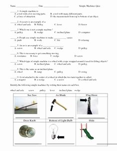 Simple Machines Worksheet Middle School Awesome Simple Machines Worksheet 1 Science