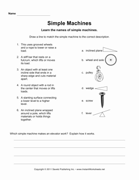 Simple Machines Worksheet Pdf Best Of Simple Machines