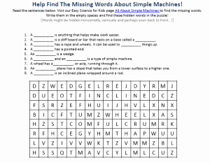 Simple Machines Worksheet Pdf Inspirational Simple Machines Worksheet Free Science for Kids Hidden