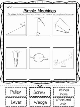 Simple Machines Worksheet Pdf Luxury Simple Machines Cut and Paste Matching Activities