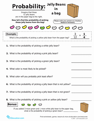 Simple Probability Worksheet Pdf Awesome Spring Math Jelly Bean Probability
