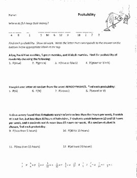 Simple Probability Worksheet Pdf Fresh Simple Probability Joke Worksheet with Answer Key by Plant