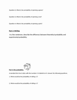 Simple Probability Worksheet Pdf Lovely Probability Worksheet 1 Simple events by Preston