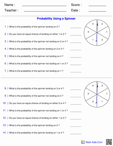 simple probability worksheet
