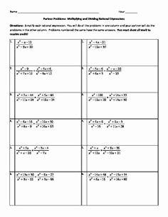 Simplify Rational Expressions Worksheet Beautiful Multiplying Rational Expressions Worksheets