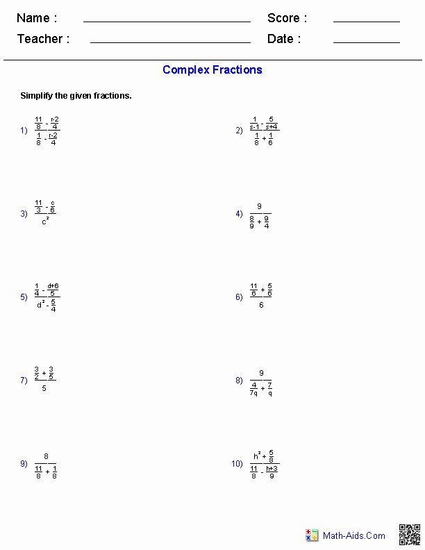 simplifying algebraic expressions worksheet