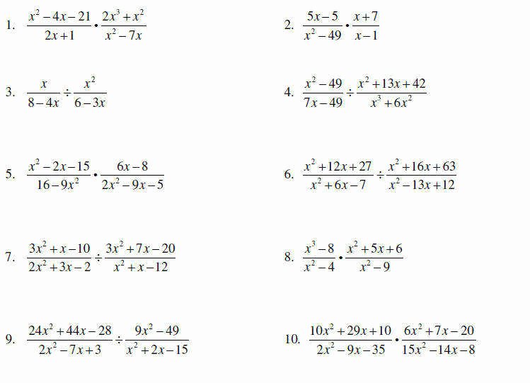 Simplify Rational Expressions Worksheet Fresh Multiplying Rational Expressions Worksheet