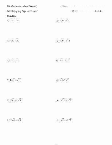 Simplify Square Root Worksheet Lovely Simplifying Square Roots Worksheet