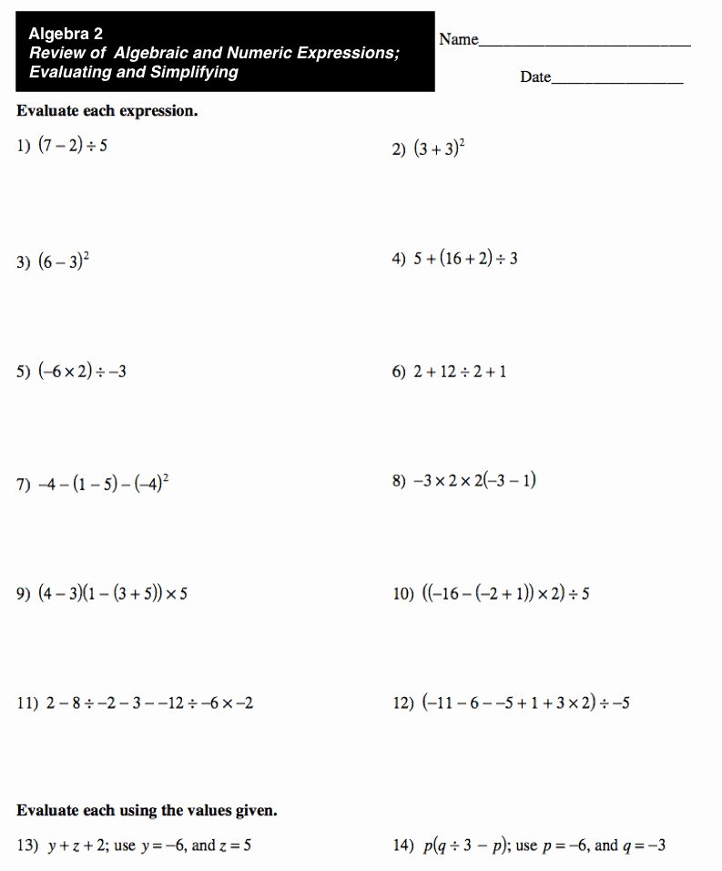 Simplifying Algebraic Expressions Worksheet Answers Luxury solving for A Variable Worksheet