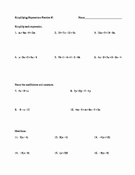 Simplifying Algebraic Expressions Worksheet Lovely Simplifying Algebraic Expressions Worksheets and Quiz